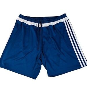 Adidas Shorts Mens L Blue Climalite Soccer Athletic 3-Stripe Training RN88387